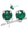 Base Orecchini a Perno con Chaton Emerald (Verde Smeraldo) SS39