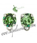 Base Orecchini a Perno con Swarovski Peridot (Verde Chiaro) SS39