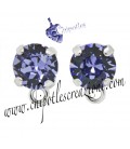 Base Orecchini a Perno con Chaton SW Tanzanite SS39 8 mm