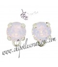 Base Orecchini a Perno con Chaton Rose Water Opal SS39