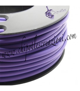 Cordoncino PVC 4 mm Forato Color Viola-Lilla (1 metro)