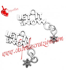 Ciondolo Let it Snow 28x23 mm color Argento Antico