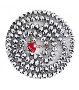 Perla Rondella Mezzo Cristallo 12 mm Colore Argento