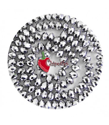 Perla Rondella Mezzo Cristallo 12 mm Colore Argento