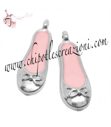 Ciondolo Scarpetta da Ballo Rosa 22x7,5 mm