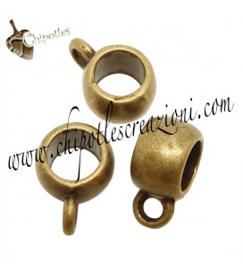 Perla Foro Largo Base per Charms (foro 5,1 mm) Bronzo Antico