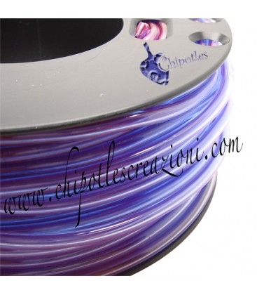 Cordoncino PVC Trasparente 4 mm Forato color Tanzanite